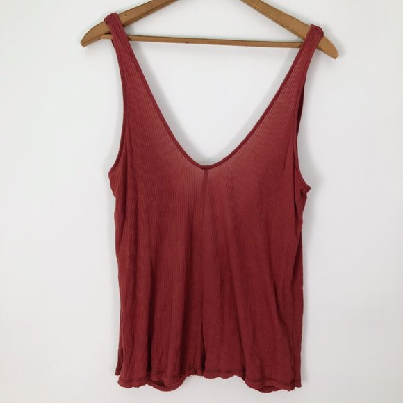 Free People - Bulls Eye Rust Ribbed Tank - Medium - Picture 4 of 5